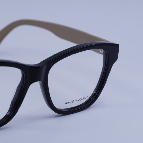 Alexander McQueen AM0306O 004 Eyeglasses Black/Brown 52mm Square Frame - Picture 2 of 9